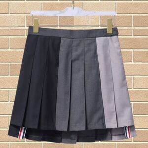 Thom Browne Black and Gray Pleated Skirt